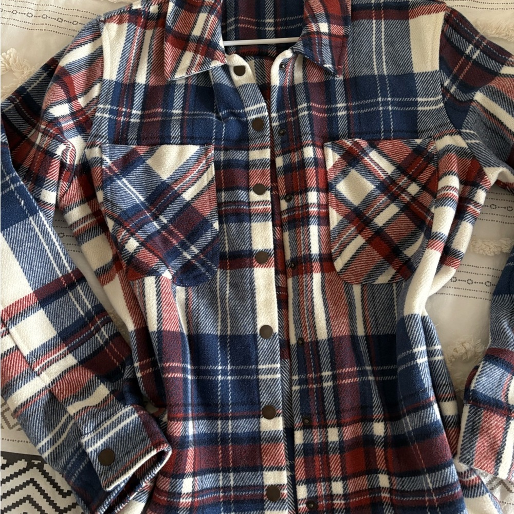 Plaid Button-Up Women's Jacket